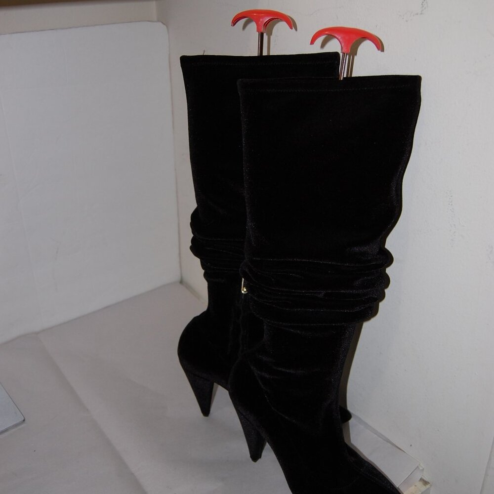 39/8.5 Stella Luna Stretch Velvet Leather Over Knee High Heels Thigh Hight Boots - Picture 6 of 11